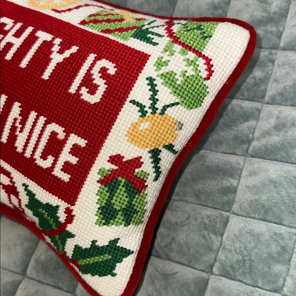 NEW Holiday Needlepoint Pillow 11 x 8
